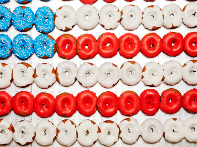 American Flag Donut Wall